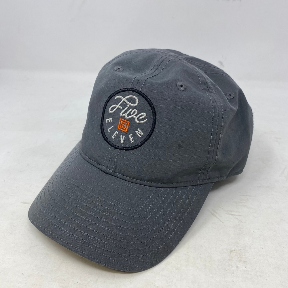 5.11 Tactical Mens Charcoal Grey Ripstop Snapback Hat Five Eleven 2003‎ Logo Cap